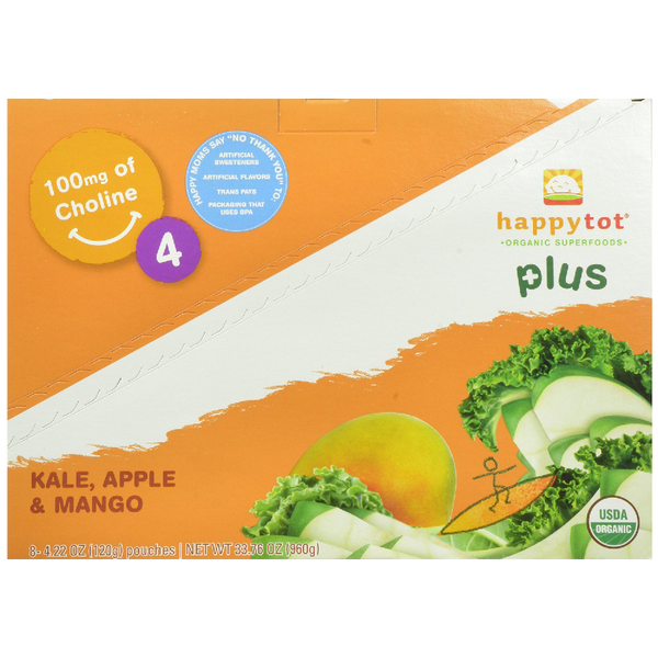 Happy Tot Organic Toddler Food Plus Kale Apple & Mango 4.22 Ounce