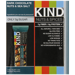KIND Nuts & Spices Dark Chocolate Nuts & Sea Salt 1.4 Ounce 12 Count